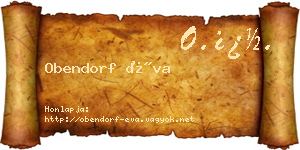 Obendorf Éva névjegykártya